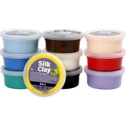 Silk Clay®, Basic 1, assorted colours, 10x40 g/ 1 pack