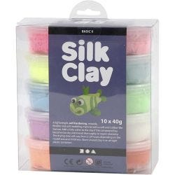 Silk Clay®, Basic 2, assorted colours, 10x40 g/ 1 pack