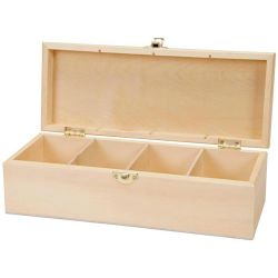 4-compartment long tea caddy