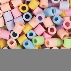 NABBI BioBeads, size 5x5 mm, hole size 2.5 mm, medium, pastel colours, 1000 pc/ 1 pack