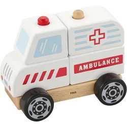 VIGA wooden stacking ambulance toy