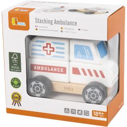VIGA wooden stacking ambulance toy