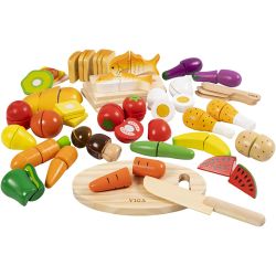 VIGA cuttable wooden food play set