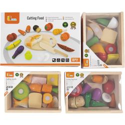 VIGA cuttable wooden food play set