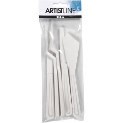 Palette Knives, L: 17-20 cm, W: 13-33 mm, white, 5 pc/ 1 pack