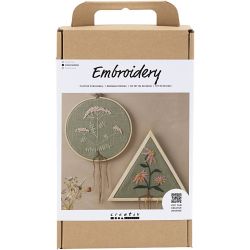 Craft Kit Embroidery, Embroidery frames, dusty green, 1 pack