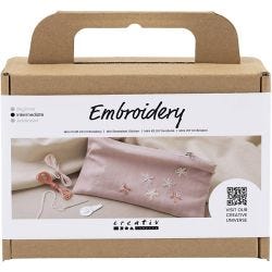 Mini Craft Kit Embroidery, Clutch bag, dusty rose, 1 pack