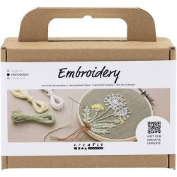 Mini Craft Kit Embroidery, Embroidery frame, dusty green, 1 pack
