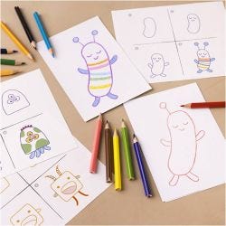 Mini Craft Kit Drawing, Monsters, 1 pack