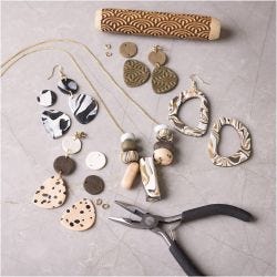 Starter Craft Kit Jewellery Clay, Jewellery, assorted colours, 1 pack