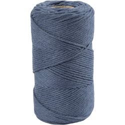 Macramé Cord, L: 198 M, dia. 2 mm, blue, 330 g/ 1 roll