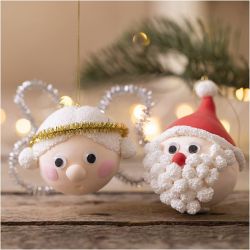 Mini Craft Kit Christmas Baubles, Santa Claus and Angel, 1 pack