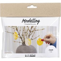 Mini Craft Kit Modelling, egg, light yellow, pastel colours, 1 pack