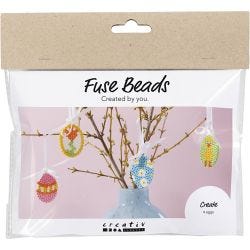 Mini Craft Kit Fuse Beads, Egg hanging decorations, assorted colours, 1 pack