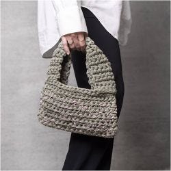 Craft Kit Crochet, Chunky Bag, olive green, 1 pack