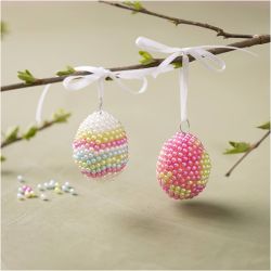 Mini Craft Kit Modelling, Beaded Eggs, pastel colours, 1 pack