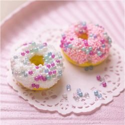 Mini Craft Kit Modelling, Donuts, pink, turquoise, white, yellow, 1 pack