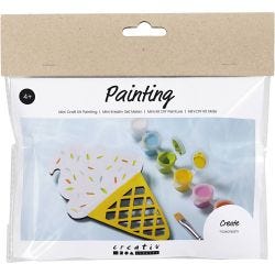 Mini Craft Kit Painting, Ice Cream Cone, assorted colours, 1 pack