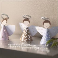 Mini Craft Kit Paper Decorations, Angels, assorted colours, 1 pack