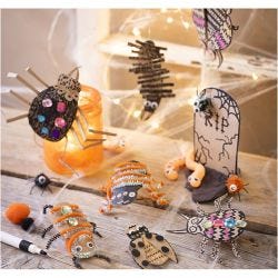 Craft Kit Decoration, Insects, worms and tombstones, assorted colours, 1 pack