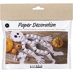 Mini Craft Kit Paper Decorations, Skeleton, black/white, 1 pack