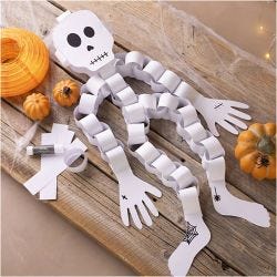 Mini Craft Kit Paper Decorations, Skeleton, black/white, 1 pack
