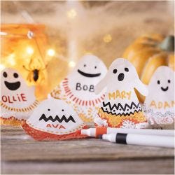 Mini Craft Kit Colouring, Ghosts, black, light orange, mid-orange, white, 1 pack