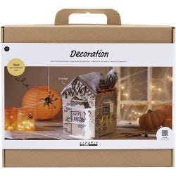 Maxi Craft Kit Decoration, Haunted house, black, light brown, orange, 1 pack