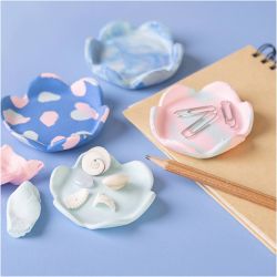 Mini Craft Kit Modelling, Bowls, pastel blue, light pink, 1 pack