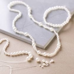 Craft Mix Jewellery, Necklace and bracelet, white - mother-of-pearl, 1 pack