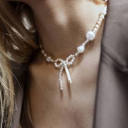 Craft Mix Jewellery, Necklaces, bracelets, earrings, gold-plated, white - mother-of-pearl, 1 pack