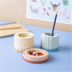 Craft Kit Casting, Containers, blue, red, light yellow, 1 pack