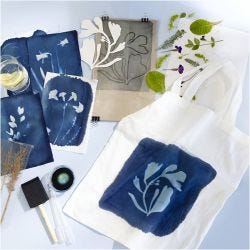 Craft Kit Cyanotype, Textile, blue, 1 pack