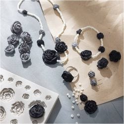 Mini Craft Kit Jewellery, Roses, black, black/white, white, 1 pack