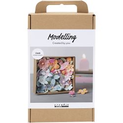 Craft Kit Modelling, Flowers, pastel colours, 1 pack