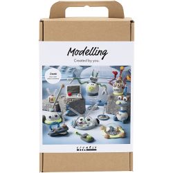 Craft Kit Modelling, Robot, blue, grey, red, silver-plated, 1 pack