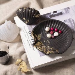 Craft Kit Resin Casting, Mussel, black, gold, 1 pack
