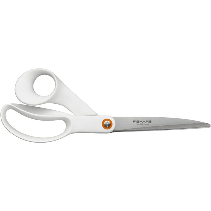 Fiskars General Purpose Scissors, L: 24 cm, right, white, 1 pc