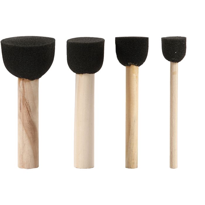 Foam Stencil Brushes, dia. 13+20+25+35 mm, 4 pc/ 1 pack