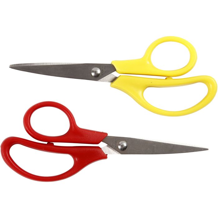 Children’s Scissors, L: 12,5 cm, pointed, both left and right, 12 pc/ 1 pack