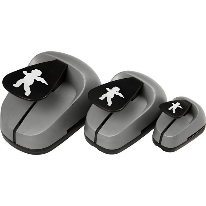 Craft Punch Set, angel, size 25+49+75 mm, 3 pc/ 1 pack
