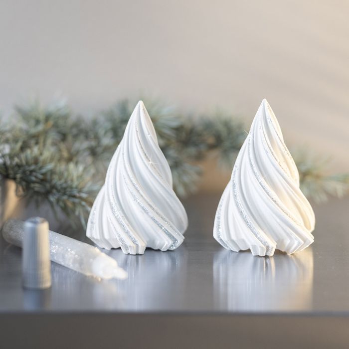 Christmas trees cast in resin
