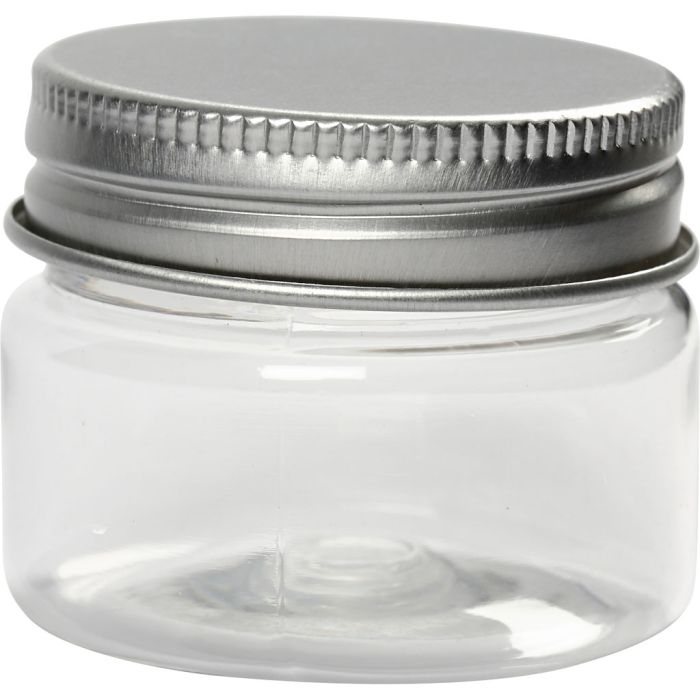 Plastic Jar with Lid, H: 35 mm, dia. 40 mm, 35 ml, 10 pc/ 1 pack