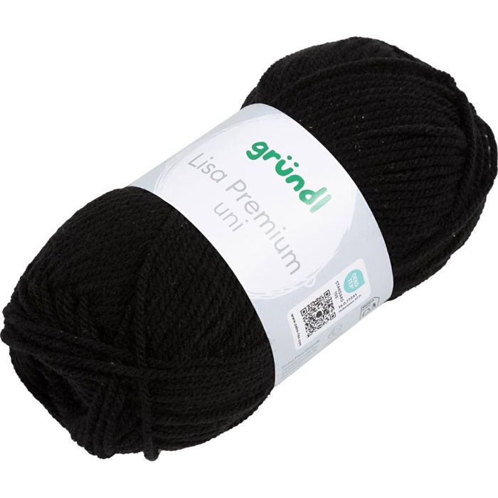 Acrylic yarn, black, 50 g/ 1 ball