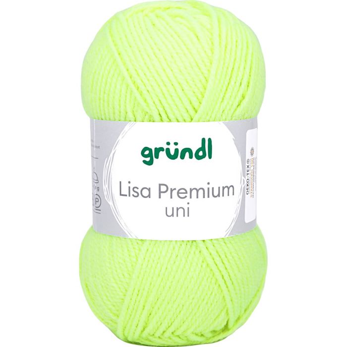 Acrylic yarn, needle 3-3,5, neon yellow, 50 g/ 1 ball