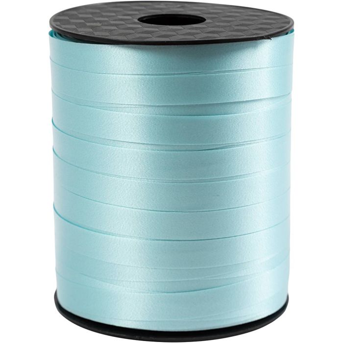 Curling Ribbon, W: 10 mm, glossy, light turquoise, 250 m/ 1 roll