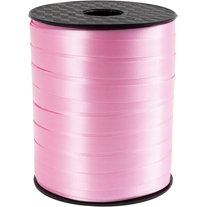Curling Ribbon, W: 10 mm, glossy, light pink, 250 m/ 1 roll