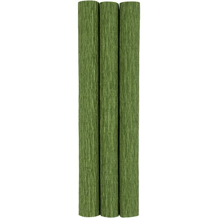 Crepe Paper, sheet 25x60 cm, Crêpe ratio: 180%, 105 g, leaf green, 3 sheet/ 1 pack