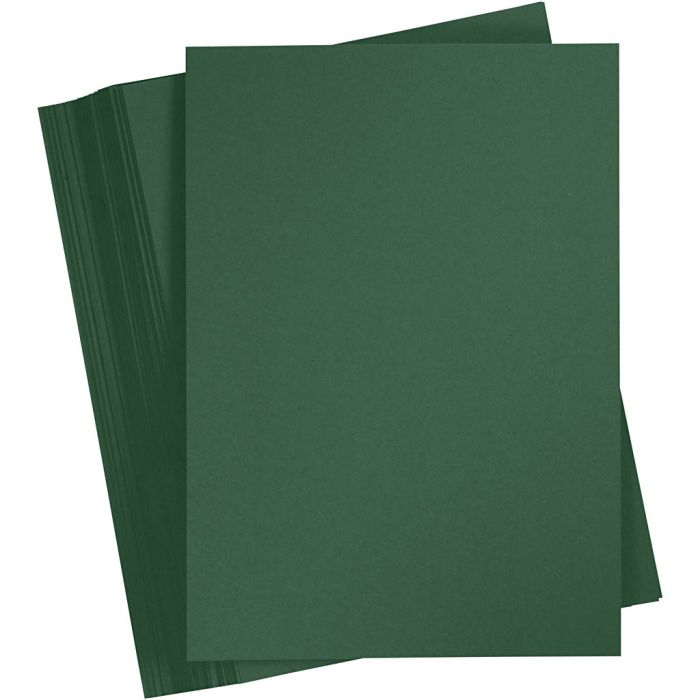 Cardboard, A4, sheet 210x297 mm, 180 g, dark green, 100 sheet/ 1 pack