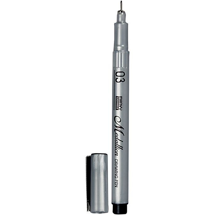 Medallion Pen, line 0,3 mm, black, 1 pc